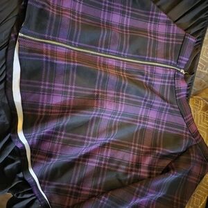 Purple Plaid Zipper-Front Women’s Skirt